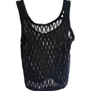Wynn Hamlyn Black Crochet Top